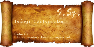 Iványi Szilveszter névjegykártya